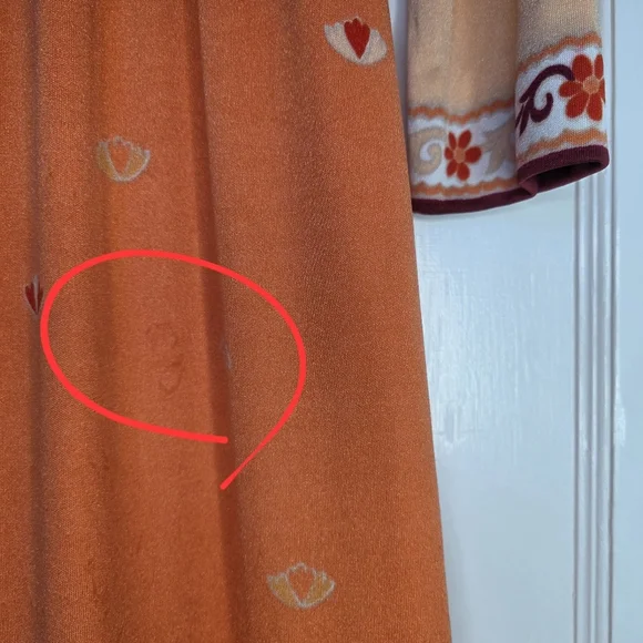 Vintage 1970s Paganne Dress by Gene Berk – Size 14 / M – Coral Floral - Picture 12 of 12